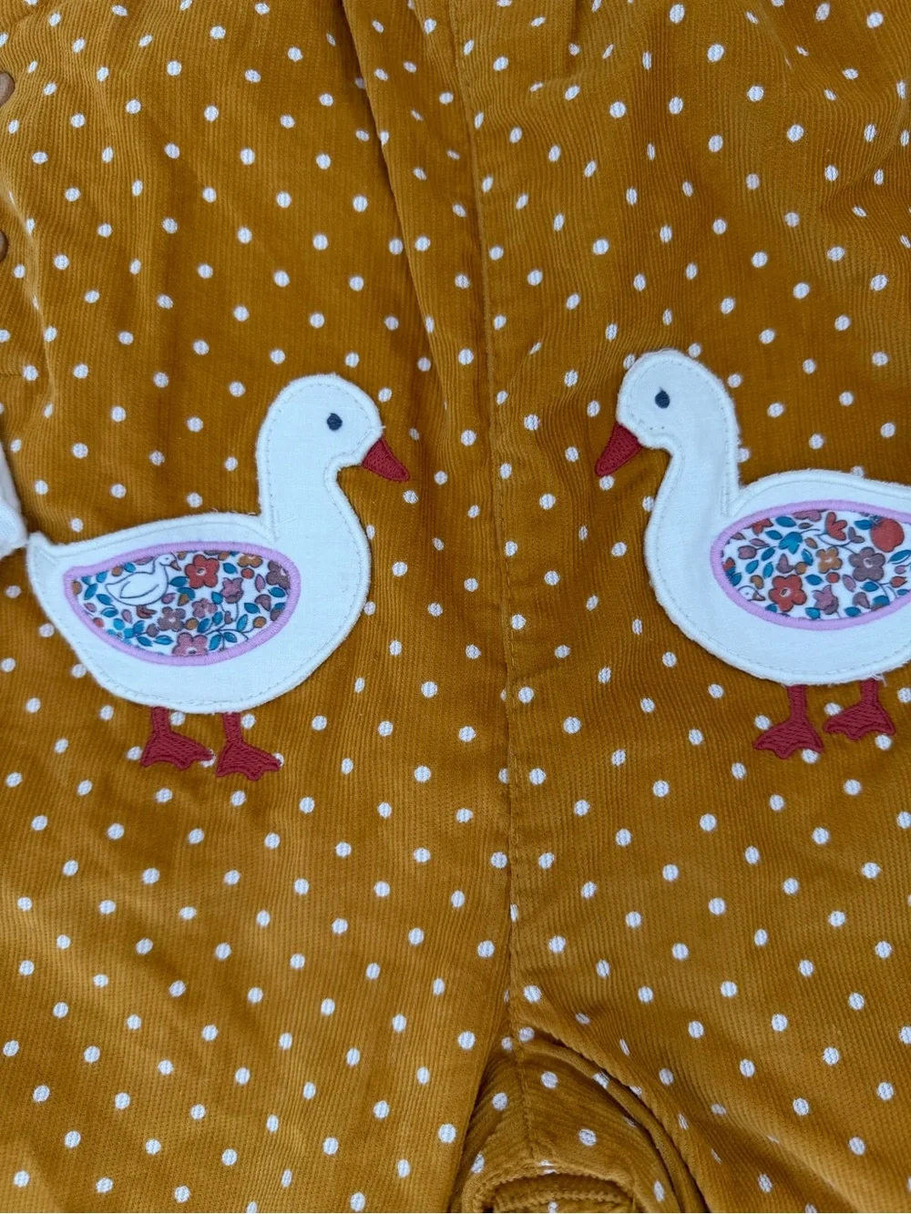 Jojo Maman Bebe Duck Appliqué Corduroy Overalls Set  12-18